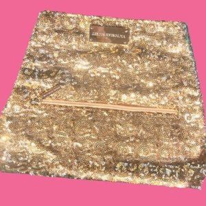VICTORIA'S SECRET Gold Sequin Clutch, Evening, Makeup, Hand Bag, PURSE